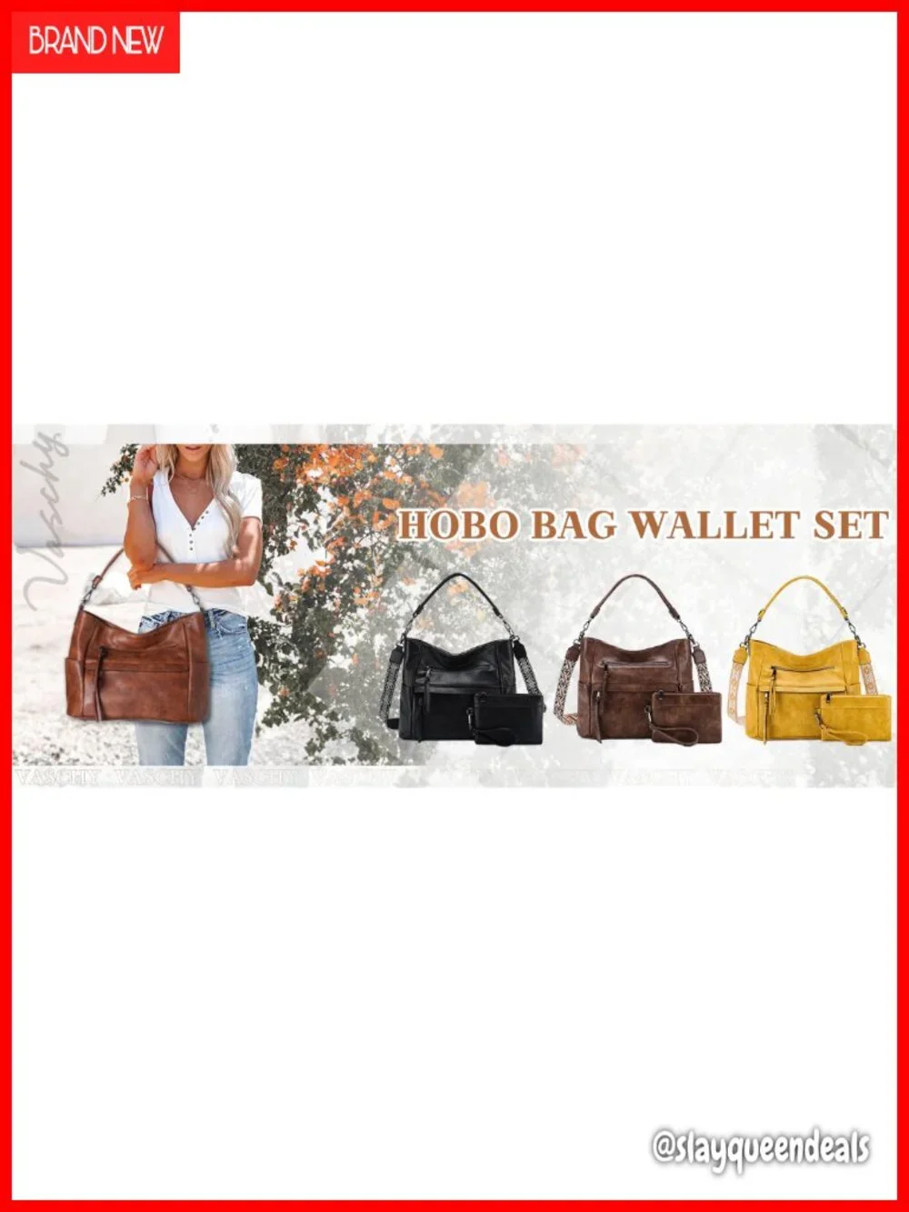 Large Hobo Purse with RFID Wallet Set, Roomy Women Purse